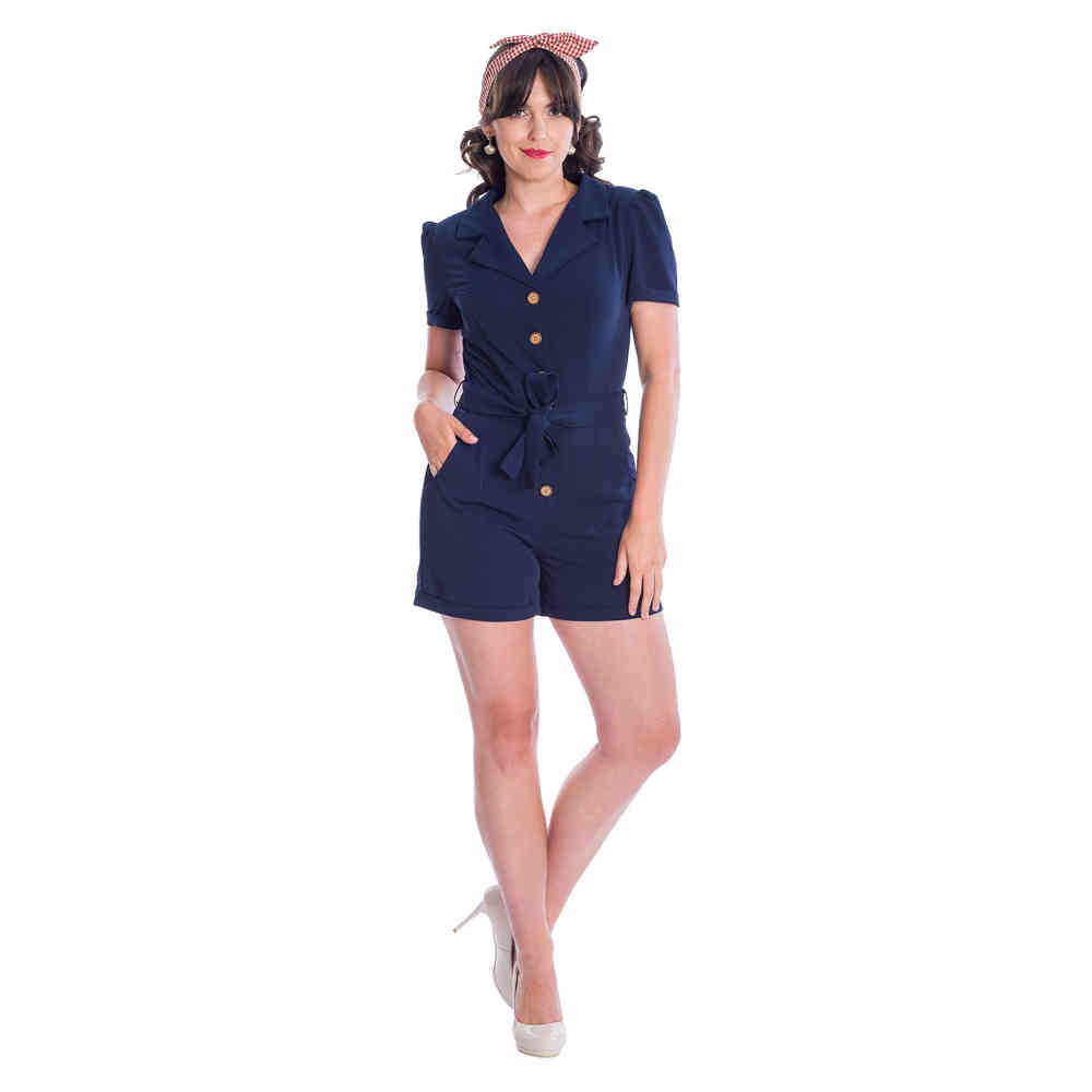 Banned - WOMEN RULE Combishort - Bleu foncé